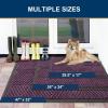 image:imageSmiry Welcome Door Mat Outside Entrance Heavy Duty Trap Dirt and Moisture Easy Clean Low Profile Patio Porch Indoor Outdoor Front Doormat for Entry 47x32 Inch BrownPurple