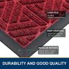 image:imageSmiry Welcome Door Mat Outside Entrance Heavy Duty Trap Dirt and Moisture Easy Clean Low Profile Patio Porch Indoor Outdoor Front Doormat for Entry 47x32 Inch BrownWine Red