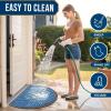 image:imageSmiry Welcome Door Mat Outside Entrance Heavy Duty Trap Dirt and Moisture Easy Clean Low Profile Patio Porch Indoor Outdoor Front Doormat for Entry 47x32 Inch BrownBlue