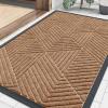 image:imageSmiry Welcome Door Mat Outside Entrance Heavy Duty Trap Dirt and Moisture Easy Clean Low Profile Patio Porch Indoor Outdoor Front Doormat for Entry 47x32 Inch BrownCoffee