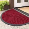 image:imageSmiry Welcome Door Mat Outside Entrance Heavy Duty Trap Dirt and Moisture Easy Clean Low Profile Patio Porch Indoor Outdoor Front Doormat for Entry 47x32 Inch BrownWine Red
