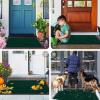 image:imageSmiry Welcome Door Mat Outside Entrance Heavy Duty Trap Dirt and Moisture Easy Clean Low Profile Patio Porch Indoor Outdoor Front Doormat for Entry 47x32 Inch BrownDeep Green