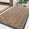 image:imageSmiry Welcome Door Mat Outside Entrance Heavy Duty Trap Dirt and Moisture Easy Clean Low Profile Patio Porch Indoor Outdoor Front Doormat for Entry 47x32 Inch BrownCoffee