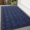image:imageSmiry Welcome Door Mat Outside Entrance Heavy Duty Trap Dirt and Moisture Easy Clean Low Profile Patio Porch Indoor Outdoor Front Doormat for Entry 47x32 Inch BrownNavy Blue