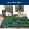 image:imageSmiry Welcome Door Mat Outside Entrance Heavy Duty Trap Dirt and Moisture Easy Clean Low Profile Patio Porch Indoor Outdoor Front Doormat for Entry 47x32 Inch BrownGreen