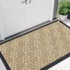 image:imageSmiry Welcome Door Mat Outside Entrance Heavy Duty Trap Dirt and Moisture Easy Clean Low Profile Patio Porch Indoor Outdoor Front Doormat for Entry 47x32 Inch BrownBeige