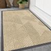 image:imageSmiry Welcome Door Mat Outside Entrance Heavy Duty Trap Dirt and Moisture Easy Clean Low Profile Patio Porch Indoor Outdoor Front Doormat for Entry 47x32 Inch BrownCream White