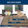 image:imageSmiry Welcome Door Mat Outside Entrance Heavy Duty Trap Dirt and Moisture Easy Clean Low Profile Patio Porch Indoor Outdoor Front Doormat for Entry 47x32 Inch BrownTaupe