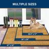 image:imageSmiry Welcome Door Mat Outside Entrance Heavy Duty Trap Dirt and Moisture Easy Clean Low Profile Patio Porch Indoor Outdoor Front Doormat for Entry 47x32 Inch BrownCreamy Yellow