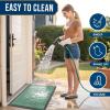 image:imageSmiry Welcome Door Mat Outside Entrance Heavy Duty Trap Dirt and Moisture Easy Clean Low Profile Patio Porch Indoor Outdoor Front Doormat for Entry 47x32 Inch BrownMint Green