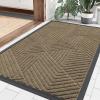 image:imageSmiry Welcome Door Mat Outside Entrance Heavy Duty Trap Dirt and Moisture Easy Clean Low Profile Patio Porch Indoor Outdoor Front Doormat for Entry 47x32 Inch BrownCamel