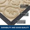 image:imageSmiry Welcome Door Mat Outside Entrance Heavy Duty Trap Dirt and Moisture Easy Clean Low Profile Patio Porch Indoor Outdoor Front Doormat for Entry 47x32 Inch BrownBeige