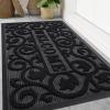 image:imageSmiry Welcome Door Mat Outside Entrance Heavy Duty Trap Dirt and Moisture Easy Clean Low Profile Patio Porch Indoor Outdoor Front Doormat for Entry 47x32 Inch BrownBlack