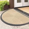 image:imageSmiry Welcome Door Mat Outside Entrance Heavy Duty Trap Dirt and Moisture Easy Clean Low Profile Patio Porch Indoor Outdoor Front Doormat for Entry 47x32 Inch BrownBeige
