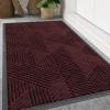 image:imageSmiry Welcome Door Mat Outside Entrance Heavy Duty Trap Dirt and Moisture Easy Clean Low Profile Patio Porch Indoor Outdoor Front Doormat for Entry 47x32 Inch BrownDark Red