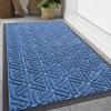 image:imageSmiry Welcome Door Mat Outside Entrance Heavy Duty Trap Dirt and Moisture Easy Clean Low Profile Patio Porch Indoor Outdoor Front Doormat for Entry 47x32 Inch BrownBlue