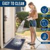 image:imageSmiry Welcome Door Mat Outside Entrance Heavy Duty Trap Dirt and Moisture Easy Clean Low Profile Patio Porch Indoor Outdoor Front Doormat for Entry 47x32 Inch BrownNavy Blue
