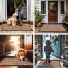 image:imageSmiry Welcome Door Mat Outside Entrance Heavy Duty Trap Dirt and Moisture Easy Clean Low Profile Patio Porch Indoor Outdoor Front Doormat for Entry 47x32 Inch BrownCoffee