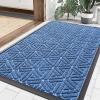 image:imageSmiry Welcome Door Mat Outside Entrance Heavy Duty Trap Dirt and Moisture Easy Clean Low Profile Patio Porch Indoor Outdoor Front Doormat for Entry 47x32 Inch BrownBlue