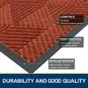 image:imageSmiry Welcome Door Mat Outside Entrance Heavy Duty Trap Dirt and Moisture Easy Clean Low Profile Patio Porch Indoor Outdoor Front Doormat for Entry 47x32 Inch BrownBurnt Orange