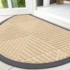 image:imageSmiry Welcome Door Mat Outside Entrance Heavy Duty Trap Dirt and Moisture Easy Clean Low Profile Patio Porch Indoor Outdoor Front Doormat for Entry 47x32 Inch BrownBeige