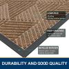 image:imageSmiry Welcome Door Mat Outside Entrance Heavy Duty Trap Dirt and Moisture Easy Clean Low Profile Patio Porch Indoor Outdoor Front Doormat for Entry 47x32 Inch BrownLight Brown