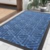 image:imageSmiry Welcome Door Mat Outside Entrance Heavy Duty Trap Dirt and Moisture Easy Clean Low Profile Patio Porch Indoor Outdoor Front Doormat for Entry 47x32 Inch BrownBlue