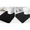image:imageSmiry UShaped Toilet Bathroom Rugs 24x24 and 24x20 Extra Soft and Absorbent Shaggy Bathroom Mat Rugs Machine Washable NonSlip Plush CarpetBlack
