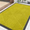 image:imageSmiry Welcome Door Mat Outside Entrance Heavy Duty Trap Dirt and Moisture Easy Clean Low Profile Patio Porch Indoor Outdoor Front Doormat for Entry 47x32 Inch BrownMust Yellow