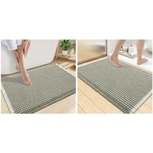 image:imageSmiry Bathroom Rugs Set 2 Piece36x24 Plus 30x20 Extra Soft Absorbent Bath Mats Non Slip Machine Washable Quick Dry Bath Rugs for Bathroom Floor Tub Shower Green amp Cream