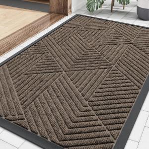 image:imageSmiry Welcome Door Mat Outside Entrance Heavy Duty Trap Dirt and Moisture Easy Clean Low Profile Patio Porch Indoor Outdoor Front Doormat for Entry 47x32 Inch BrownMixed Khaki