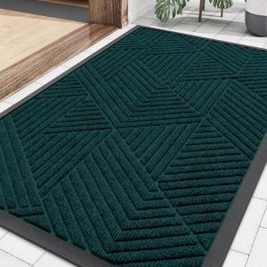 image:imageSmiry Welcome Door Mat Outside Entrance Heavy Duty Trap Dirt and Moisture Easy Clean Low Profile Patio Porch Indoor Outdoor Front Doormat for Entry 47x32 Inch BrownAtlantic Blue