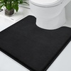 image:imageSmiry Memory Foam Bath Mat 24x16 and 20x20 UShaped Toilet Extra Soft Absorbent Bathroom Rugs Non Slip Bath Rug Runner for Shower Bathroom Floors Black