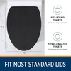 image:imageSmiry Soft Chenille Bathroom Toilet Lid Cover Machine Washable Covers 175x15 Fits Most Round Elongated and Oblong Lids Accessories Decor LatteBlack