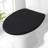 image:imageSmiry Soft Chenille Bathroom Toilet Lid Cover Machine Washable Covers 175x15 Fits Most Round Elongated and Oblong Lids Accessories Decor LatteBlack