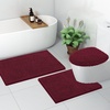image:imageSmiry Soft Chenille Bathroom Toilet Lid Cover Machine Washable Covers 175x15 Fits Most Round Elongated and Oblong Lids Accessories Decor LatteBurgundy