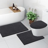 image:imageSmiry Soft Chenille Bathroom Toilet Lid Cover Machine Washable Covers 175x15 Fits Most Round Elongated and Oblong Lids Accessories Decor LatteCharcoal Grey