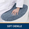 image:imageSmiry Soft Chenille Bathroom Toilet Lid Cover Machine Washable Covers 175x15 Fits Most Round Elongated and Oblong Lids Accessories Decor LatteGrayish Blue