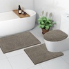 image:imageSmiry Soft Chenille Bathroom Toilet Lid Cover Machine Washable Covers 175x15 Fits Most Round Elongated and Oblong Lids Accessories Decor LatteLatte