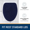image:imageSmiry Soft Chenille Bathroom Toilet Lid Cover Machine Washable Covers 175x15 Fits Most Round Elongated and Oblong Lids Accessories Decor LatteNavy Blue