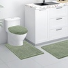 image:imageSmiry Soft Chenille Bathroom Toilet Lid Cover Machine Washable Covers 175x15 Fits Most Round Elongated and Oblong Lids Accessories Decor LatteSage Green