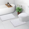 image:imageSmiry Soft Chenille Bathroom Toilet Lid Cover Machine Washable Covers 175x15 Fits Most Round Elongated and Oblong Lids Accessories Decor LatteWhite