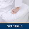 image:imageSmiry Soft Chenille Bathroom Toilet Lid Cover Machine Washable Covers 175x15 Fits Most Round Elongated and Oblong Lids Accessories Decor LatteWhite