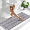 image:imageSmiry Thick Small Chenille Bathroom Rugs 24x16 Extra Soft Absorbent Striped Bath Rugs Rubber Backing Machine Wash Bath Mats for Bathroom Floor Tub Shower Home Decor Accessories GreyGrey