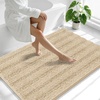 image:imageSmiry Thick Small Chenille Bathroom Rugs 24x16 Extra Soft Absorbent Striped Bath Rugs Rubber Backing Machine Wash Bath Mats for Bathroom Floor Tub Shower Home Decor Accessories GreyBeige