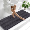 image:imageSmiry Thick Small Chenille Bathroom Rugs 24x16 Extra Soft Absorbent Striped Bath Rugs Rubber Backing Machine Wash Bath Mats for Bathroom Floor Tub Shower Home Decor Accessories GreyDark Grey