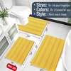 image:imageSmiry Thick Small Chenille Bathroom Rugs 24x16 Extra Soft Absorbent Striped Bath Rugs Rubber Backing Machine Wash Bath Mats for Bathroom Floor Tub Shower Home Decor Accessories GreyYellow