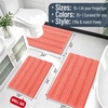 image:imageSmiry Thick Small Chenille Bathroom Rugs 24x16 Extra Soft Absorbent Striped Bath Rugs Rubber Backing Machine Wash Bath Mats for Bathroom Floor Tub Shower Home Decor Accessories GreyCoral