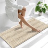 image:imageSmiry Thick Small Chenille Bathroom Rugs 24x16 Extra Soft Absorbent Striped Bath Rugs Rubber Backing Machine Wash Bath Mats for Bathroom Floor Tub Shower Home Decor Accessories GreySand