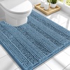 image:imageSmiry Thick Small Chenille Bathroom Rugs 24x16 Extra Soft Absorbent Striped Bath Rugs Rubber Backing Machine Wash Bath Mats for Bathroom Floor Tub Shower Home Decor Accessories GreyAiry Blue